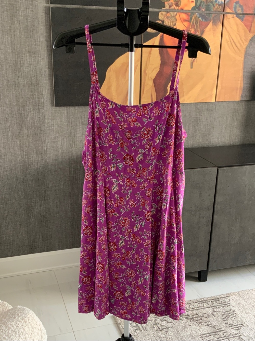 GAP Purple Floral mini Dress with Adjustable Strap XL